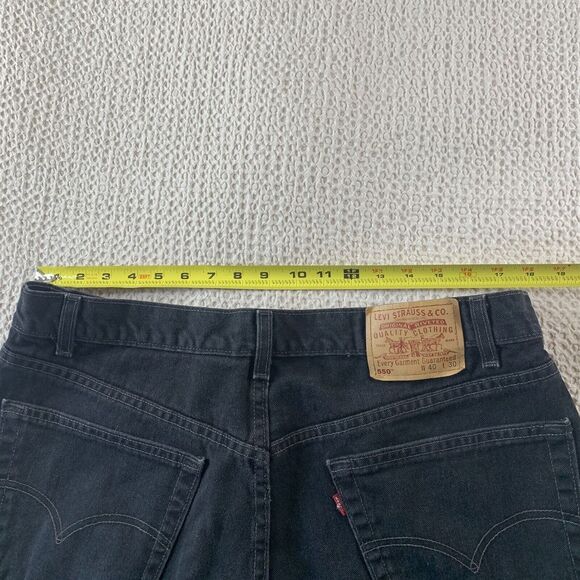 Levi's 550 40 X 30 Red Tab Black Jeans Relaxed Fit Pants EUC VINTAGE USA Made - Picture 7 of 8